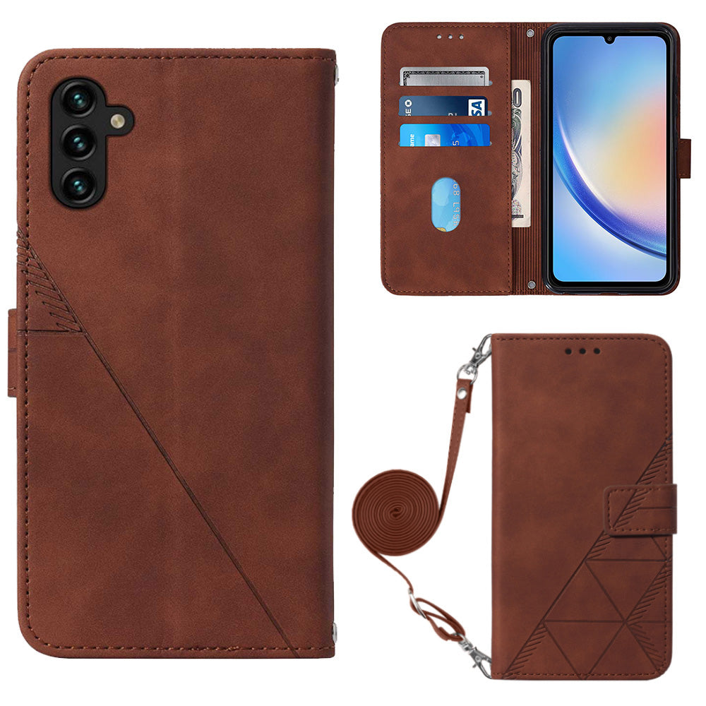 YB Imprinting Series-2 Phone Case for Samsung Galaxy A34 5G PU Leather Stand Wallet Flip Cover YB Imprinting Series-2 Phone Case for Samsung Galaxy A34 5G PU Leather Stand Wallet Flip Cover